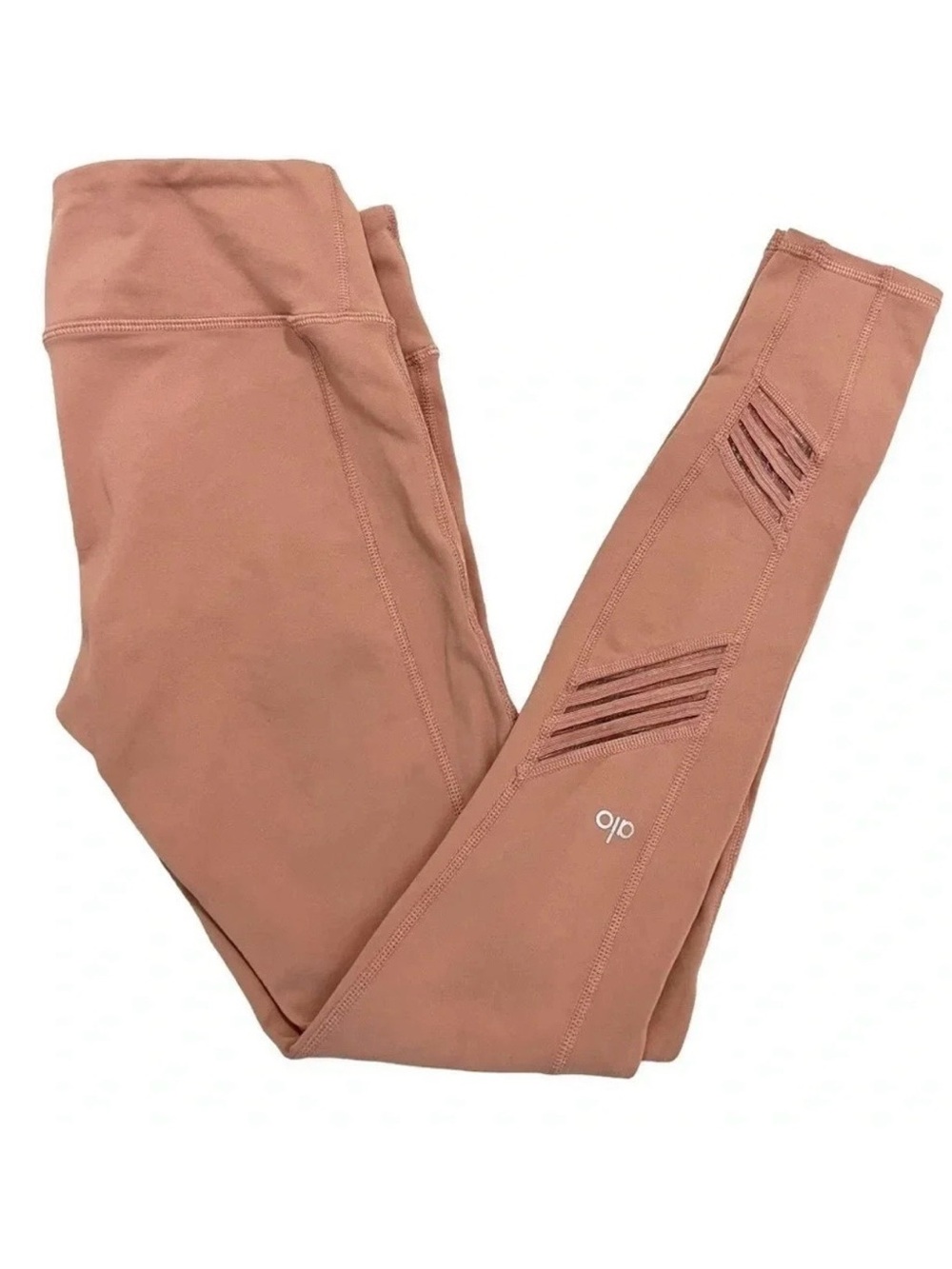 Alo Yoga Ultimate Stripe Mesh Leggings Pink Rosewater Athletic Pants Size S